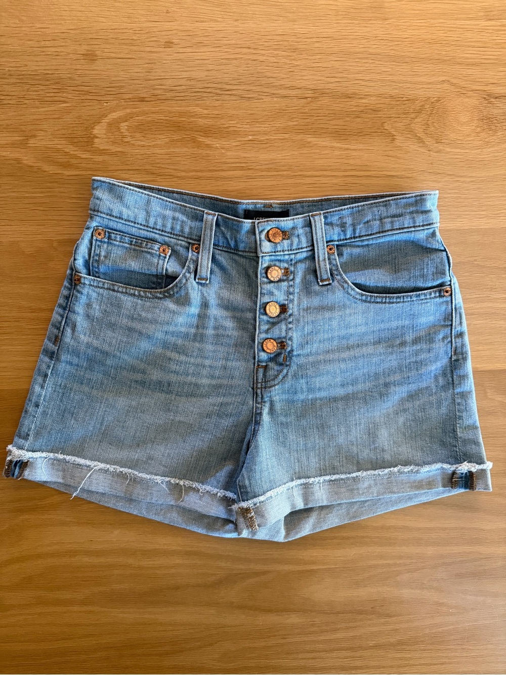 NWOT J.Crew Denim High Waisted Button-Front Shorts - Size 26 / Small